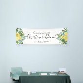 Lichtgele pasteitjes en Roos (Floral Wedding) Spandoek (Beurs)