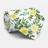 Lichtgele pasteitjes en Roos (Floral Wedding) Stropdas (Opgerold)