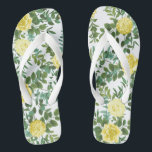 Lichtgele pasteitjes en Roos (Floral Wedding) Teenslippers<br><div class="desc">Mooie lichte pastelpony's en roos florale trouwuitnodigingen met overvloedig groen. Ideaal voor een bloemetjesthema of een traditionele witte bruiloft in de lente of de zomer. Pas de kleur en tekst aan om deze bruiloft uw eigen trouwe te laten uitnodigen!</div>