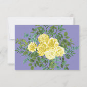 Lichtgele periwinkle Blue Roos Invitation ReAntwoo Kaart (Achterkant)