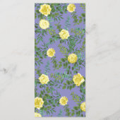 Lichtgele Periwinkle Blue Roos Weddenschap Menu (Achterkant)
