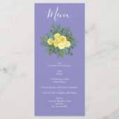 Lichtgele Periwinkle Blue Roos Weddenschap Menu (Voorkant)