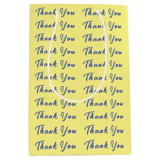 Lichtgele Plain Elegant Professioneel Dank u Medium Cadeauzakje (Voorkant)
