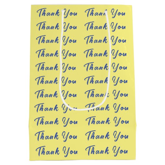 Lichtgele Plain Elegant Professioneel Dank u Medium Cadeauzakje (Achterkant)