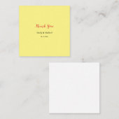 Lichtgele Plain Elegant Professioneel Dank u Notitiekaartje (Voorkant / Achterkant)