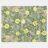 Lichtgele Roos Khaki Ecru Fleece Deken (Voorkant (Horizontaal))