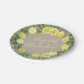Lichtgele Roos Khaki Ecru Papieren Bordje (Gekanteld)