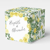 Lichtgele roze  lenteverbinding bedankdoosjes (Voorkant Zijde)