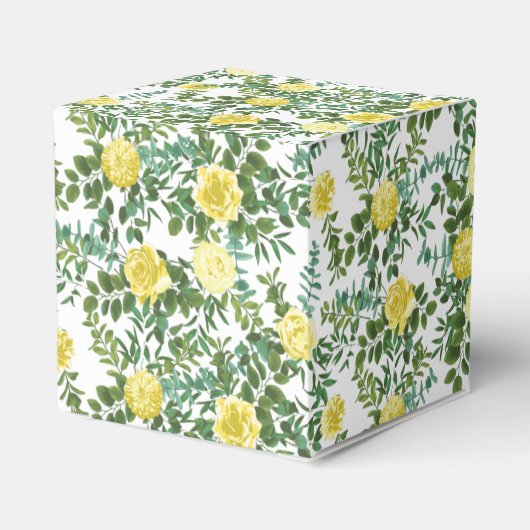 Lichtgele roze  lenteverbinding bedankdoosjes (Achterkant)