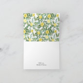 Lichtgele roze  lenteverbinding bedankkaart (Binnen)