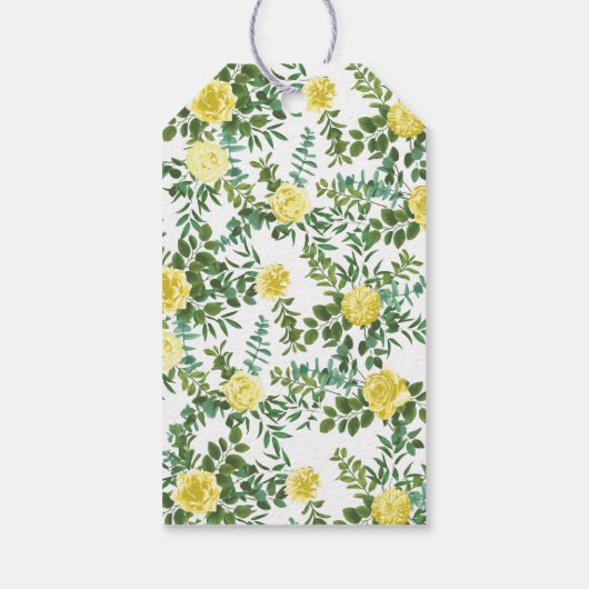 Lichtgele roze  lenteverbinding cadeaulabel (Achterkant)