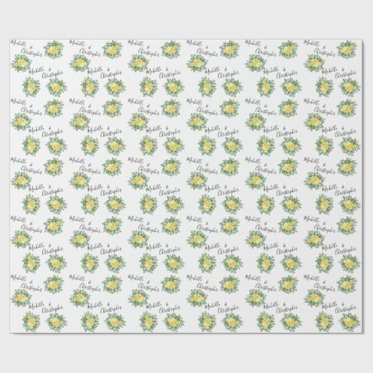 Lichtgele roze  lenteverbinding cadeaupapier (Vlak)