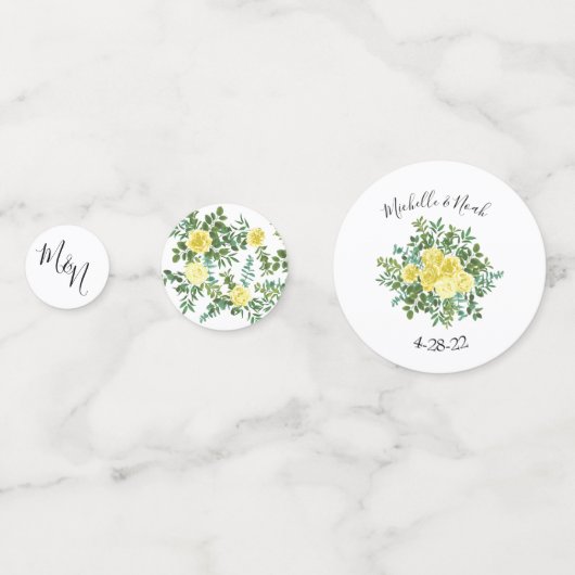 Lichtgele roze  lenteverbinding confetti (Achterkanten)