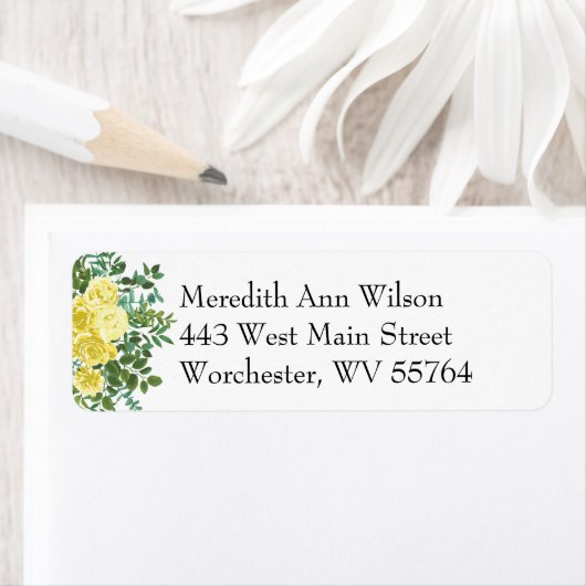 Lichtgele roze  lenteverbinding etiket (Insitu)