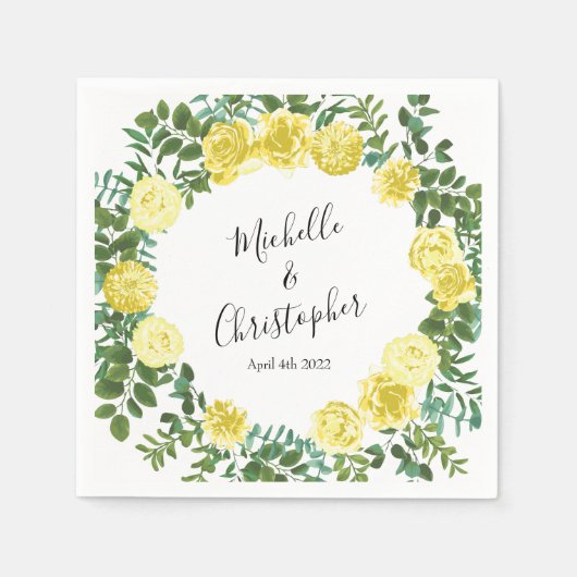 Lichtgele roze  lenteverbinding servet (Voorkant)