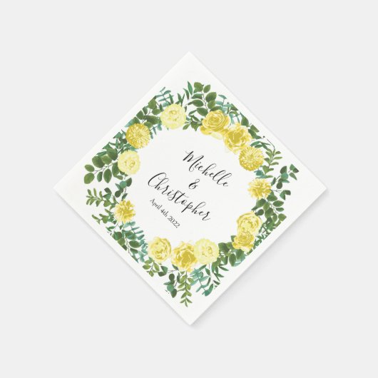 Lichtgele roze lenteverbinding servet (Hoek)