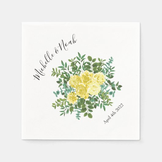 Lichtgele roze  lenteverbinding servet (Voorkant)