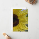 Lichtgele zonnebloem notitiekaartje (Voorkant / Achterkant in situ)