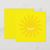 Lichtgele zonsoplichtende leuke leuke kaart (Voorkant / Achterkant)