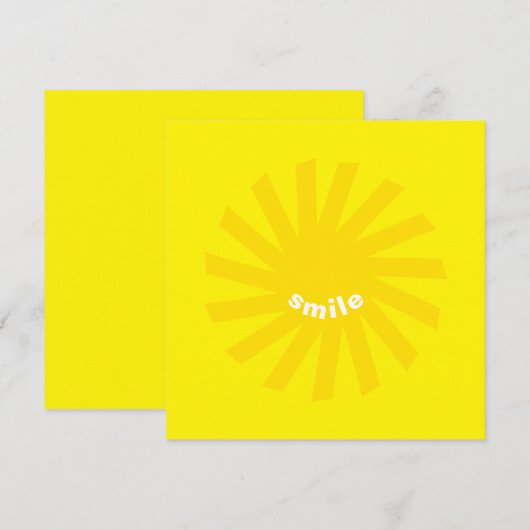 Lichtgele zonsoplichtende leuke leuke kaart (Voorkant / Achterkant)