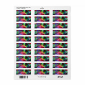 Lichtgevend 4 Abstracte Fractal Geek Art Etiket (Full Sheet)