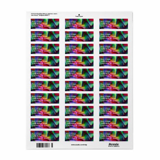 Lichtgevend 4 Abstracte Fractal Geek Art Etiket (Full Sheet)