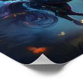 Lichtgevend doorschijnend Pegasus gevleugeld paard Poster (Hoek)