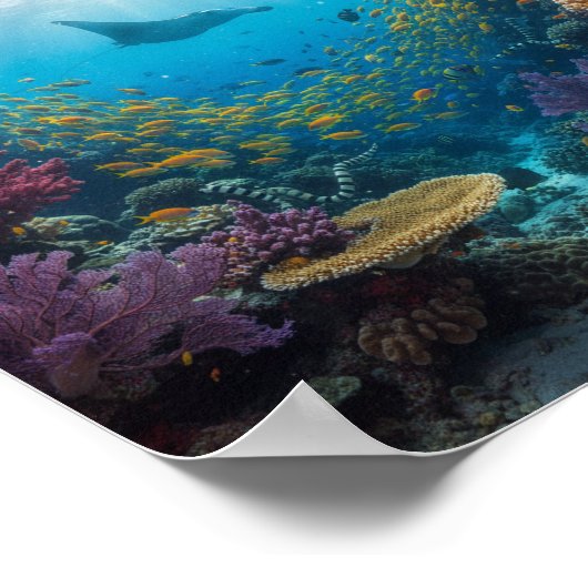Lichtgevend koraalrif - Glowing Underwater World Poster (Hoek)