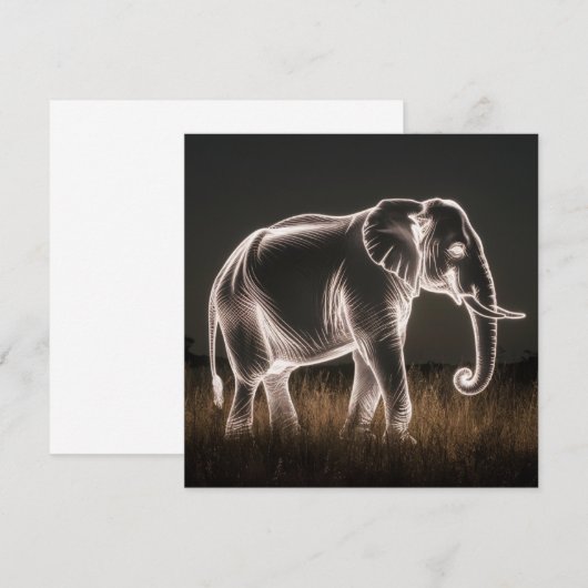 lichtgevend olifantensilhouet (Voorkant / Achterkant)