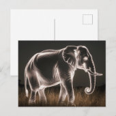 lichtgevend olifantensilhouet briefkaart (Voorkant / Achterkant)