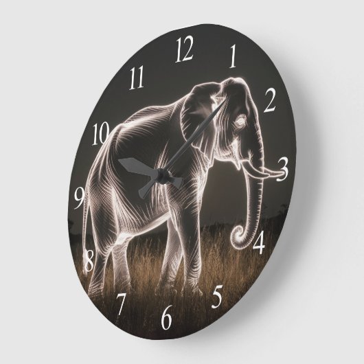 lichtgevend olifantensilhouet grote klok (Hoek)