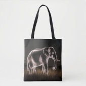 lichtgevend olifantensilhouet tote bag (Voorkant)