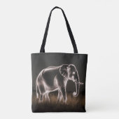 lichtgevend olifantensilhouet tote bag (Achterkant)