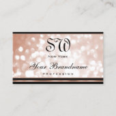 Lichtgevend Roos Goud Glitter Monogram Luxe Zwart Visitekaartje (Voorkant)