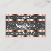 Lichtgevend Roos Goud Zilver Glitter Stars Artful Visitekaartje (Voorkant)