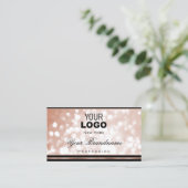 Lichtgevend Roos Gouden Vonk Glitter Logo Luxe Zwa Visitekaartje (Staand voorkant)