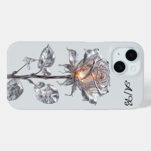 lichtgevend Roos van metaalzilver Case-Mate iPhone Case (Achterkant (horizontaal))