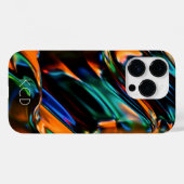 Lichtgevend Vloeibaar Metaal Monochroom w/Naam Case-Mate iPhone Case (Achterkant (horizontaal))