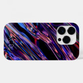 Lichtgevend Vloeibaar Metaal Monochroom w/Naam Case-Mate iPhone Case (Achterkant (horizontaal))