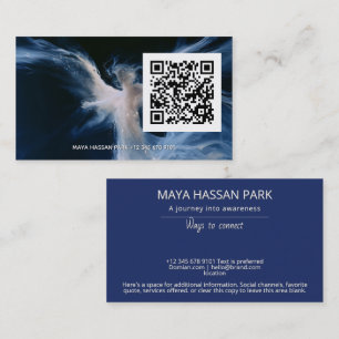 Lichtgevende Aanwezigheid Vleugelige Engel QR-co Visitekaartje