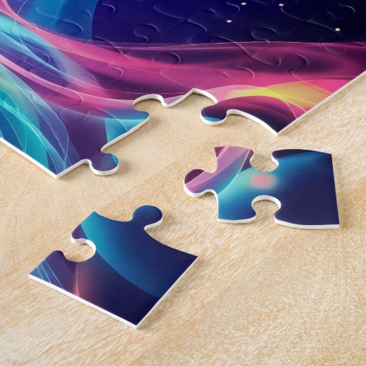 Lichtgevende Abstracte wervelingen - Levendige Kos Legpuzzel (Zijkant)