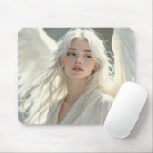 Lichtgevende Beschermer - Engel van Zilveren Dager Muismat (Met muis)