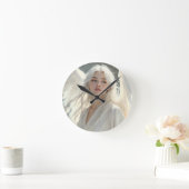 Lichtgevende Beschermer - Engel van Zilveren Dager Ronde Klok (Huis)