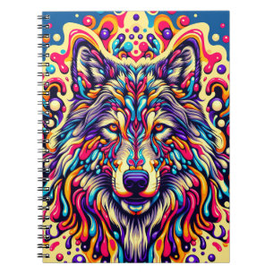 Lichtgevende Beschermwolf – Psychedelische Stammes Notitieboek