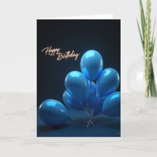 Lichtgevende Blauwe Bollen Verjaardagskaart Kaart