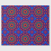 Lichtgevende blauwe caleidoscoop  cadeaupapier (Vlak)