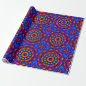 Lichtgevende blauwe caleidoscoop  cadeaupapier (Uitgerold)