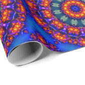 Lichtgevende blauwe caleidoscoop  cadeaupapier (Rol Hoek)