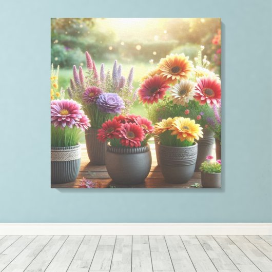 Lichtgevende Bloom Canvas Afdruk (Insitu (Houten vloer))