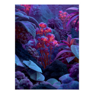 Lichtgevende Buitenlandse Flora Rotsen Perfect Poster
